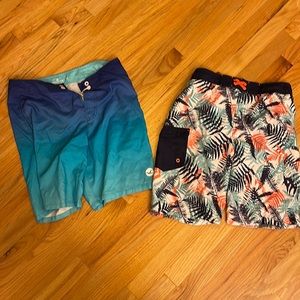 2 pair of swim trunks